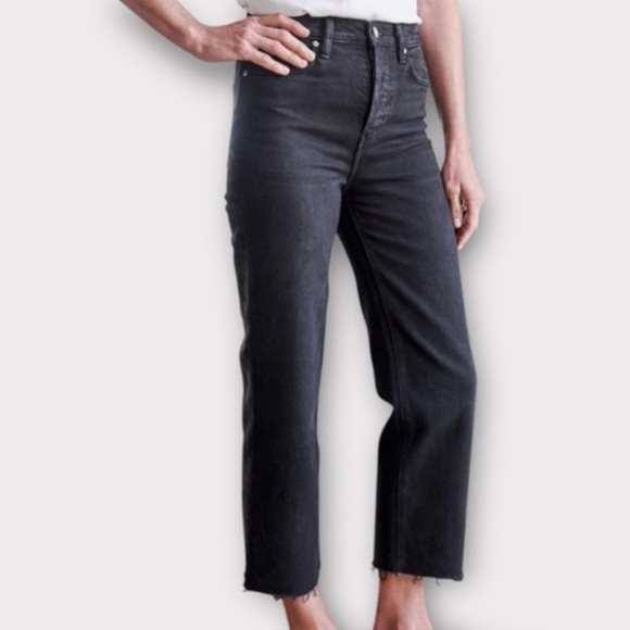 Frank & Eileen Monaghan Jeans size 31, Black Denim Raw Hem - Picture 1 of 3